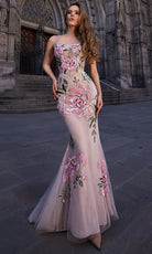Terani Couture 261P6677 - Embroidered Floral Mermaid Prom Gown