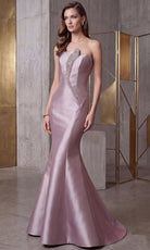 Terani Couture 262E7055 - Beaded Accent Asymmetric Evening Gown