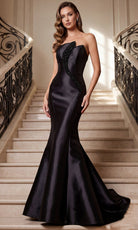 Terani Couture 262E7055 - Beaded Accent Asymmetric Evening Gown