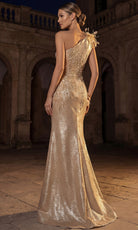 Terani Couture 262E7062 - Dazzling Beaded One Shoulder Slit Gown