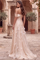 Terani Couture 262E7080 - Feather Applique Off Shoulder Evening Gown