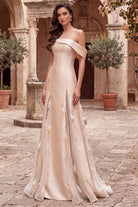 Terani Couture 262E7080 - Feather Applique Off Shoulder Evening Gown
