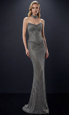Terani Couture 262E7081 - Crystal Embellished Sheath Evening Gown