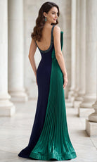 Terani Couture 262E7085 - Pleated Panel Sweetheart Two Tone Gown