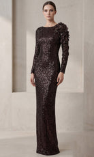 Terani Couture 262E7106 - Allover Sequin Column Evening Gown