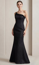 Terani Couture 262E7107 - Jacquard Beaded Neckline Evening Gown