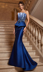 Terani Couture 262E7115 Fan Detailed Dress
