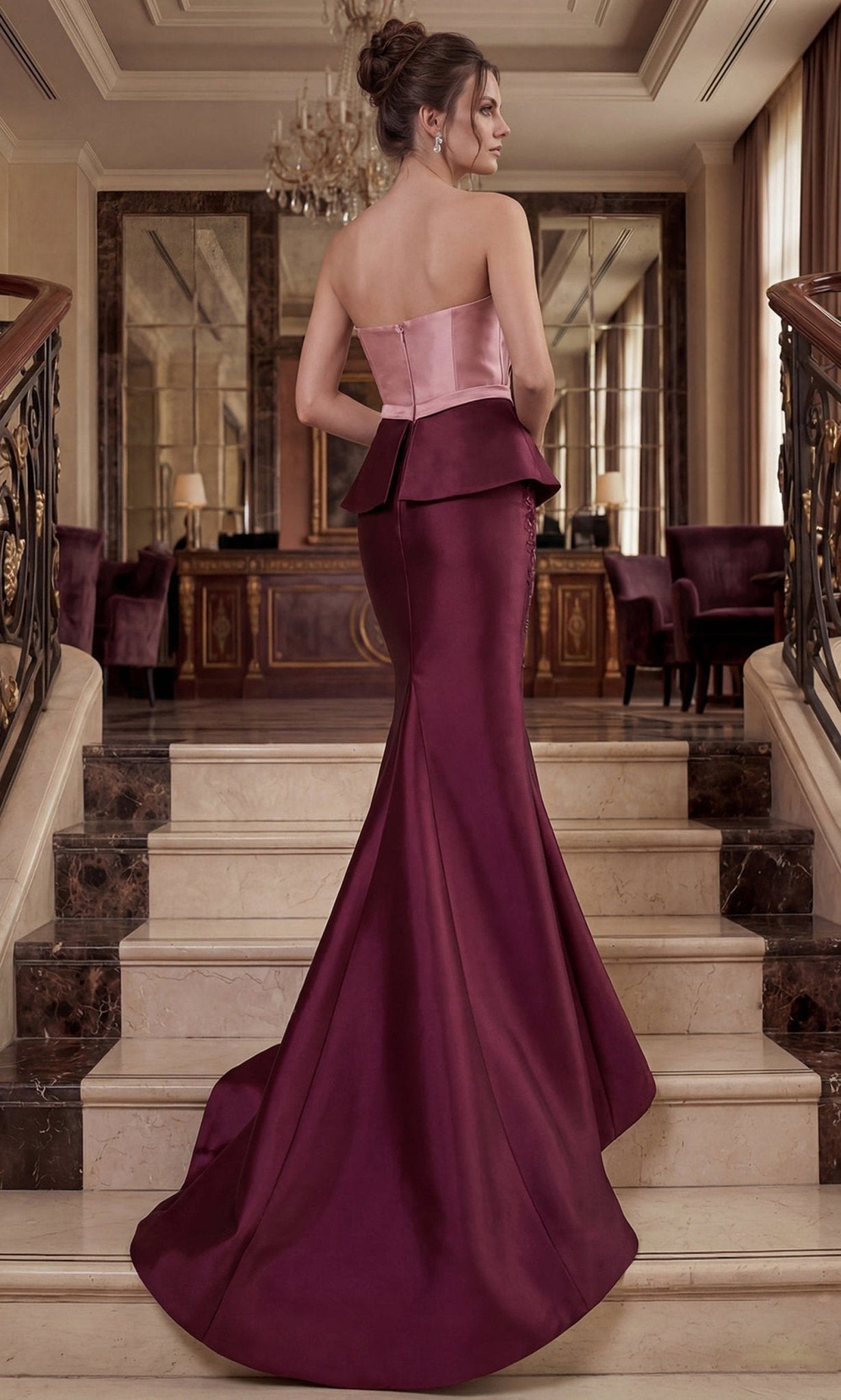 Terani Couture 262E7115 Fan Detailed Dress - Silhouette Dresses