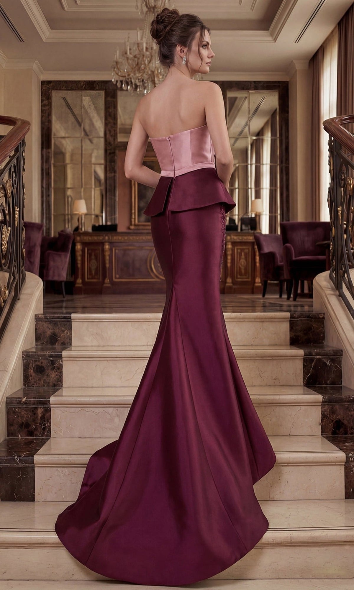 Terani Couture 262E7115 Fan Detailed Dress - Silhouette Dresses
