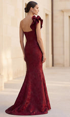 Terani Couture 262E7136 - Ruffled One Shoulder Jacquard Gown