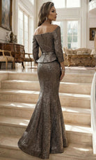 Terani Couture 262E7149 Metallic Jacquard Dress