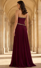 Terani Couture 262E7352 - Asymmetric Pleated A-Line Evening Gown