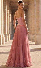 Terani Couture 262E7352 - Asymmetric Pleated A-Line Evening Gown