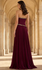 Terani Couture 262E7352 - Asymmetric Pleated A-Line Evening Gown - Silhouette Dresses