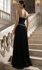 Terani Couture 262E7352 - Asymmetric Pleated A-Line Evening Gown - Silhouette Dresses