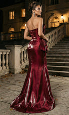 Terani Couture 262E7518 - Mermaid Straight Neck Shimmer Evening Gown