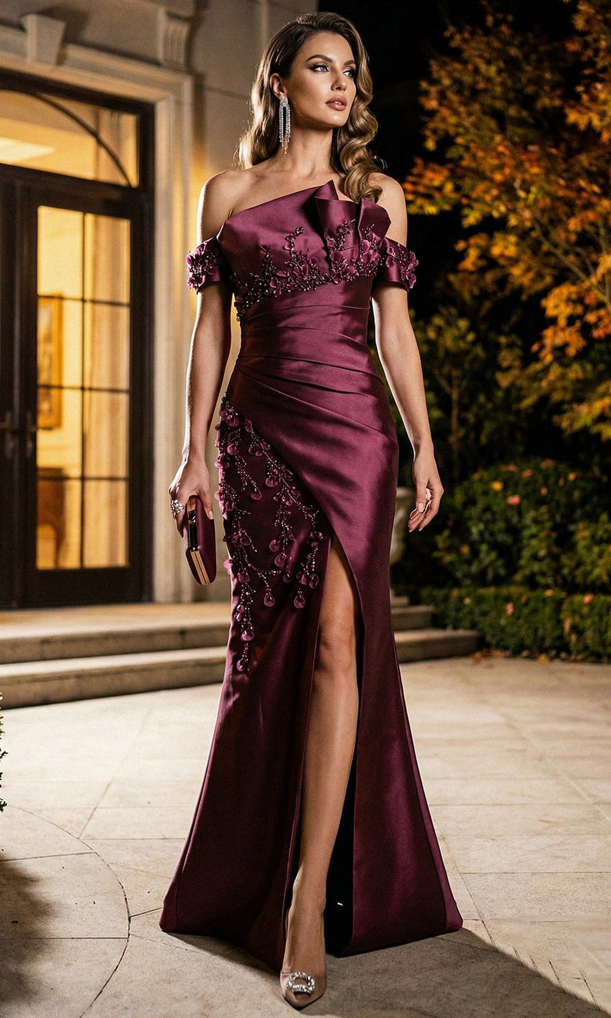 Terani Couture 262M7254 - Sheath Beaded Floral Applique Formal Gown