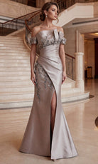 Terani Couture 262M7254 - Sheath Beaded Floral Applique Formal Gown - Silhouette Dresses