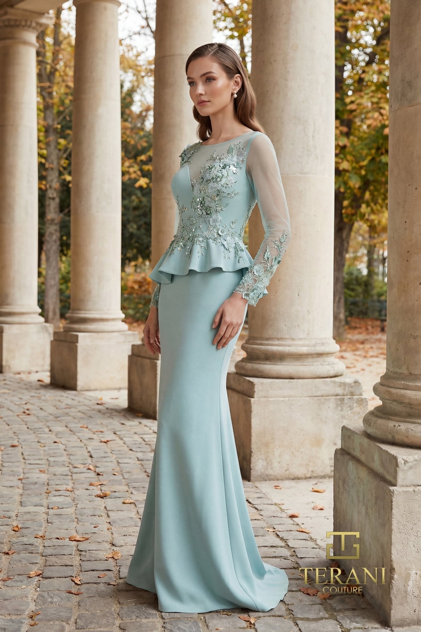 Terani Couture 262M7257 Floral Applique Dress - Silhouette Dresses