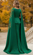 Terani Couture 262M7260 - Cape Sleeve Embroidered Detail Formal Gown
