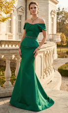 Terani Couture 262M7279 - Jeweled Belt Off Shoulder Formal Gown - Silhouette Dresses