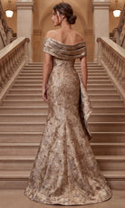 Terani Couture 262M7298 - Off Shoulder Jacquard Formal Gown
