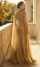 Terani Couture 262M7301 - Ruched Sweetheart Formal Gown with Cape