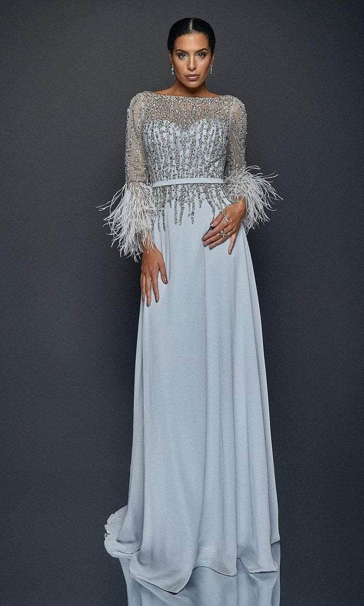 Terani Couture - Bateau A-Line Formal Gown 1921M0473 - designer formal gown at Silhouette Dresses