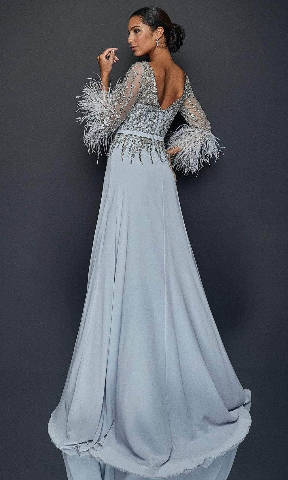 Terani Couture - Bateau A-Line Formal Gown 1921M0473 - back view
