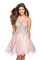 Terani Couture - DL160 Embellished Plunging Sweetheart Cocktail Dress - designer cocktail dress at Silhouette Dresses