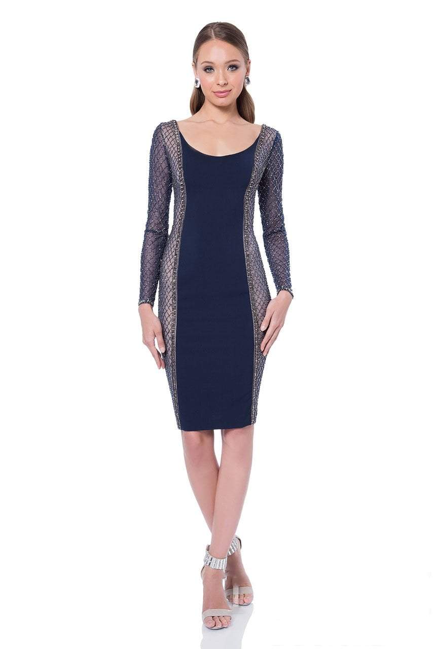 Terani Couture - Eye-catching Cocktail Dress with Illusion Sleeves 1611C0023 - designer homecoming dress at Silhouette Dresse