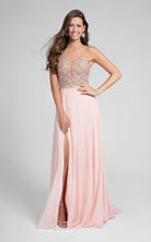 Terani Couture - Illusion Sweetheart Chiffon Gown 1712P2512 - view 7