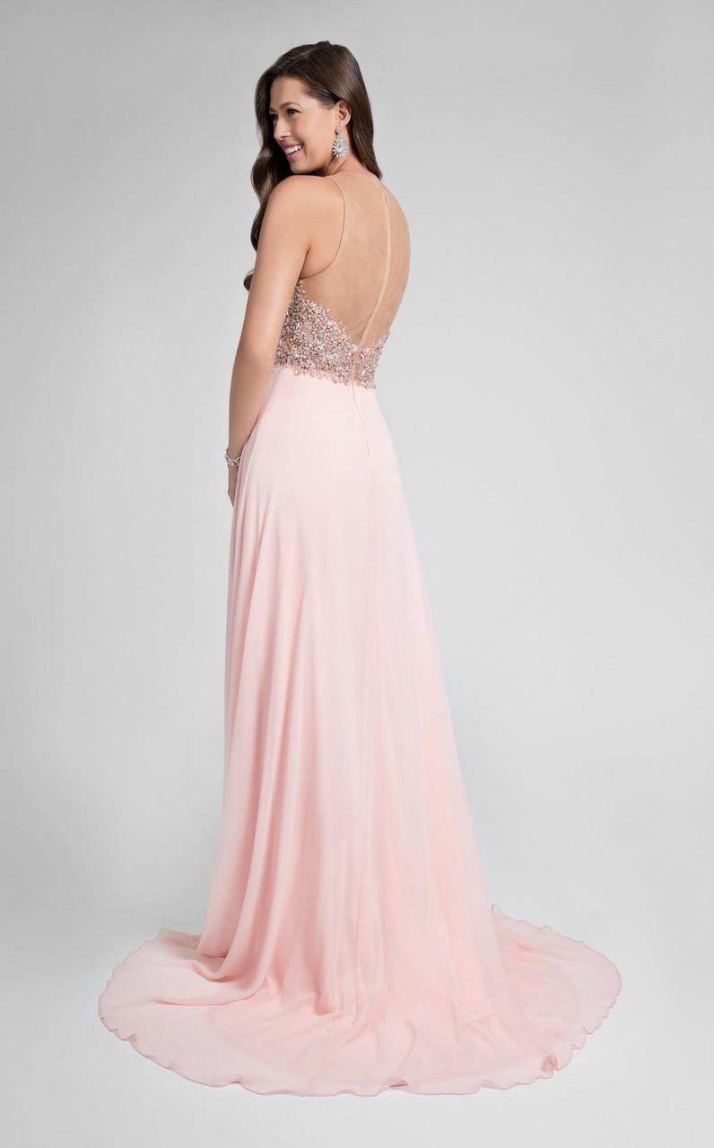 Terani Couture - Illusion Sweetheart Chiffon Gown 1712P2512 - view 8