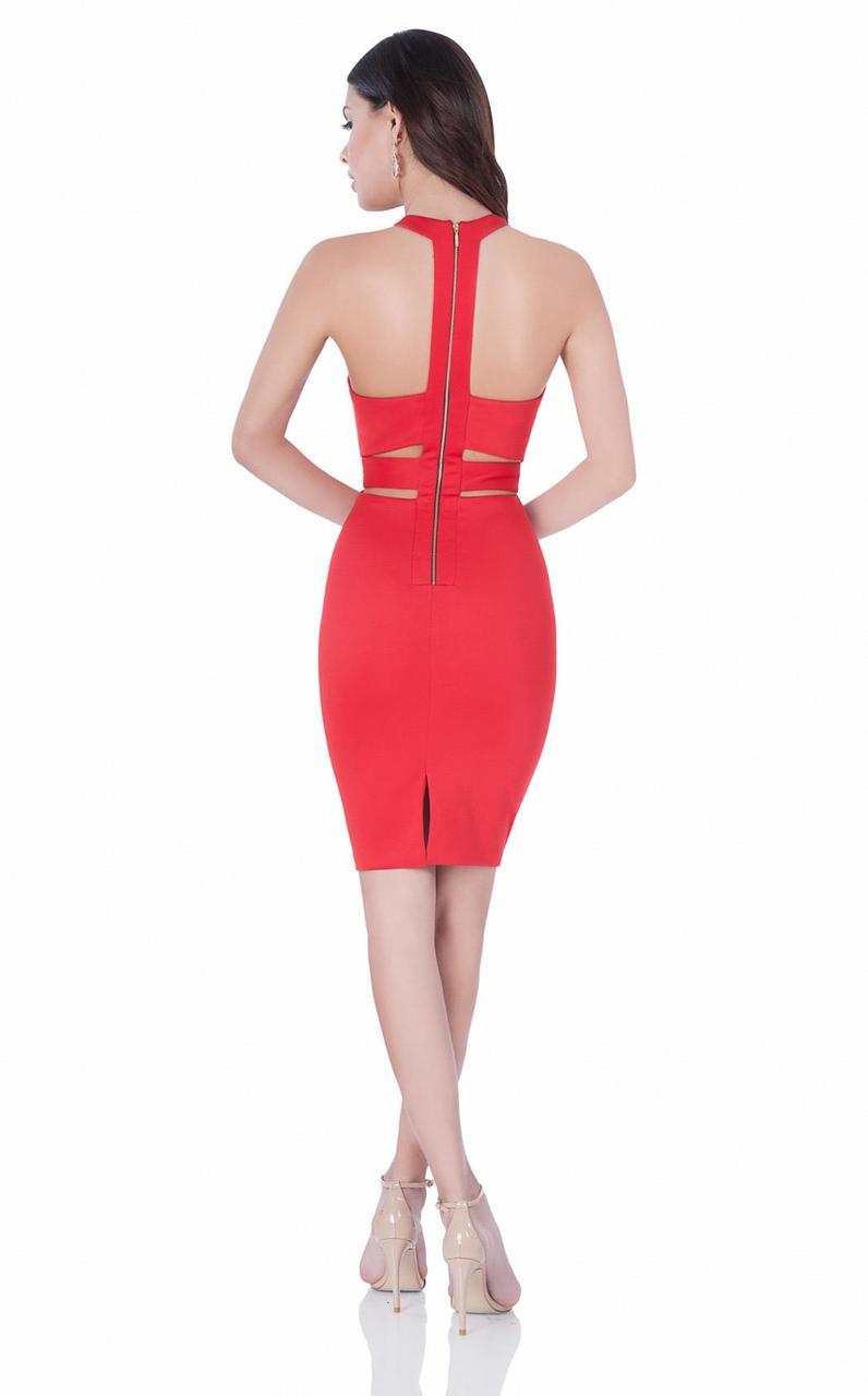 Terani Couture - Sexy Illusion Halter Neck Short Dress 1621H1056 - detail view