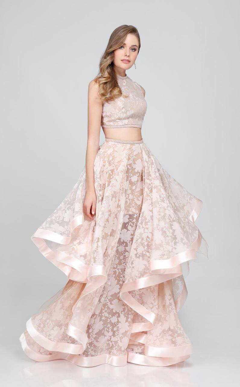 Terani Couture - Two-Piece High Collar Gown with Lace Appliques 1711P2713 - designer evening gown at Silhouette Dresses