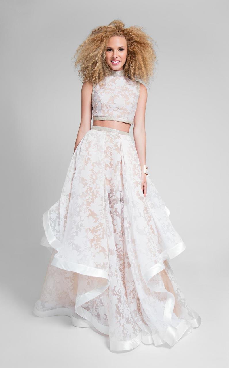 Terani Couture - Two-Piece High Collar Gown with Lace Appliques 1711P2713 - view 6
