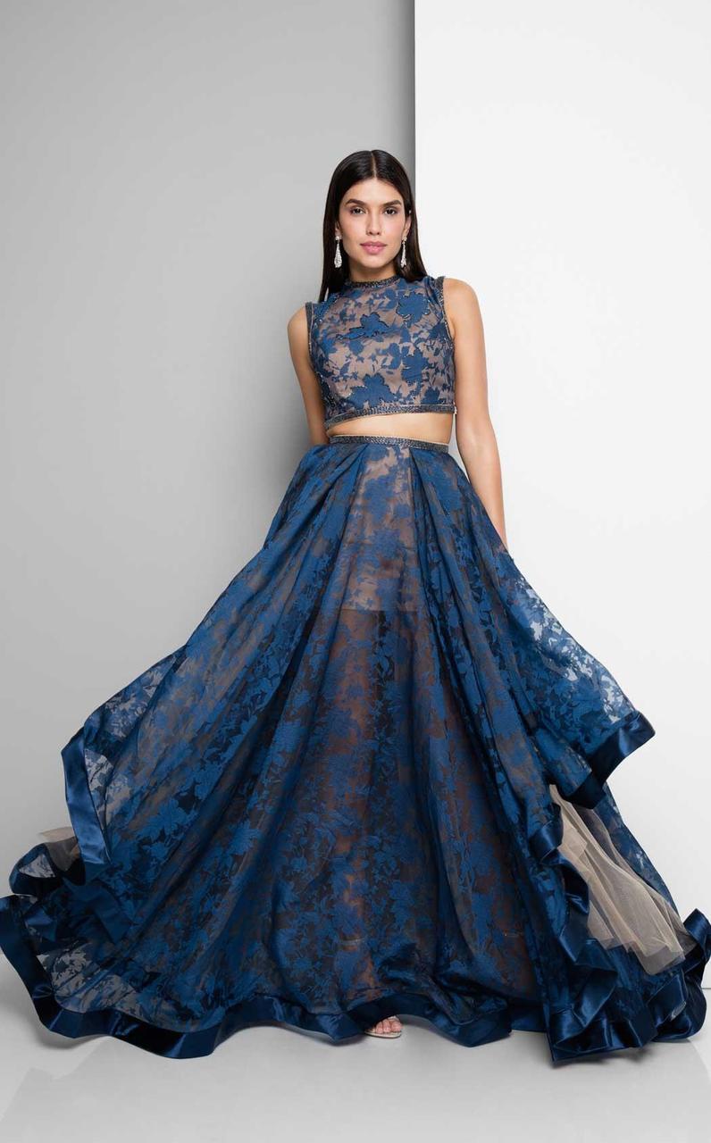 Terani Couture - Two-Piece High Collar Gown with Lace Appliques 1711P2713 - view 5