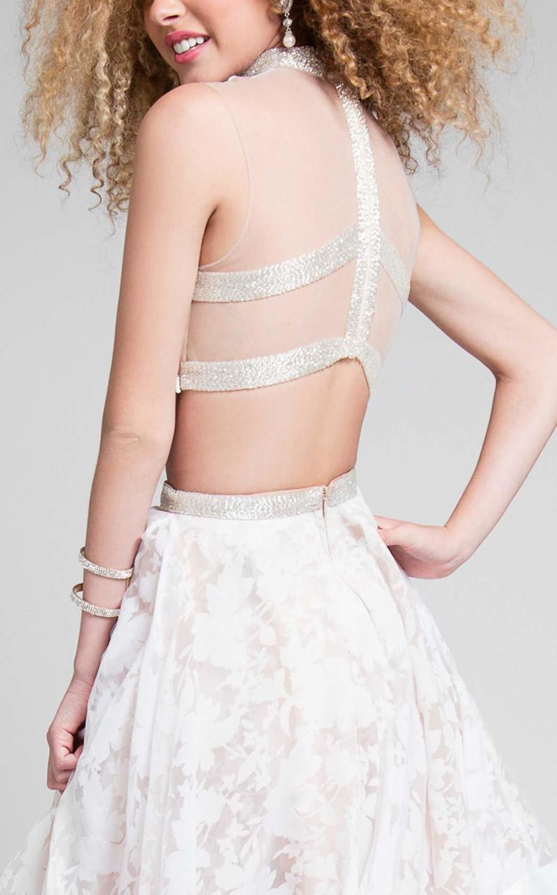 Terani Couture - Two-Piece High Collar Gown with Lace Appliques 1711P2713 - detail view