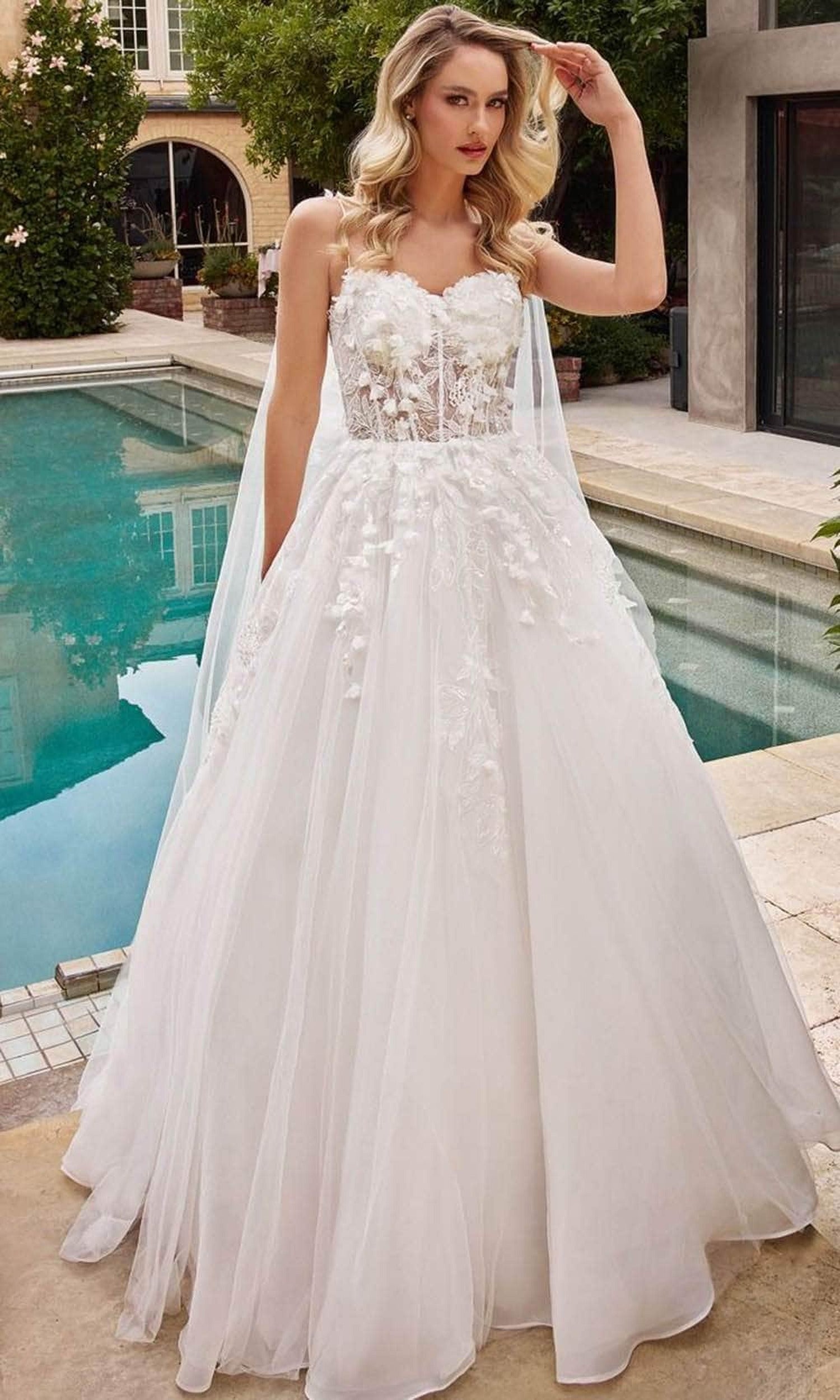 Cinderella Divine CDS437W - Tulle Layered Bridal Dress