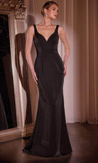 Ladivine J881 - V-Neck Sheath Evening Dress