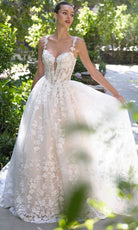 Andrea and Leo WL058 - Sweetheart Neck Floral Embroidered Ballgown - detail view