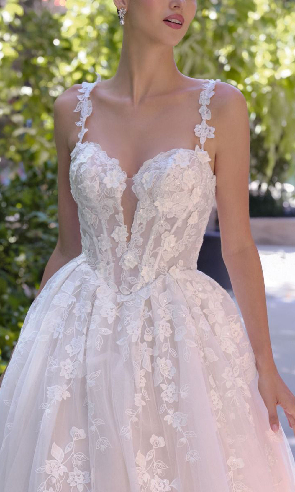 Andrea and Leo WL058 - Sweetheart Neck Floral Embroidered Ballgown - view 4