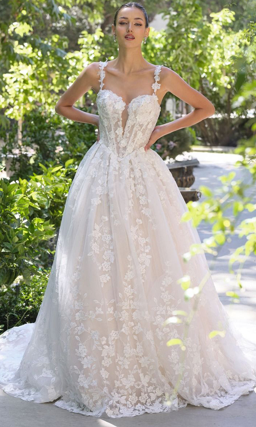 Andrea and Leo WL058 - Sweetheart Neck Floral Embroidered Ballgown - Silhouette Dresses