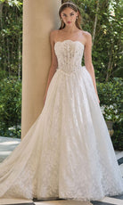 Andrea and Leo WL061 - Strapless Embroidered Lace A-Line Gown - Silhouette Dresses