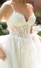 Andrea and Leo WL087 - Floral Lace Applique A-Line Bridal Gown - detail view