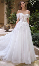 Andrea and Leo WL089 - Off Shoulder Lace Embroidered Bridal Gown - Silhouette Dresses